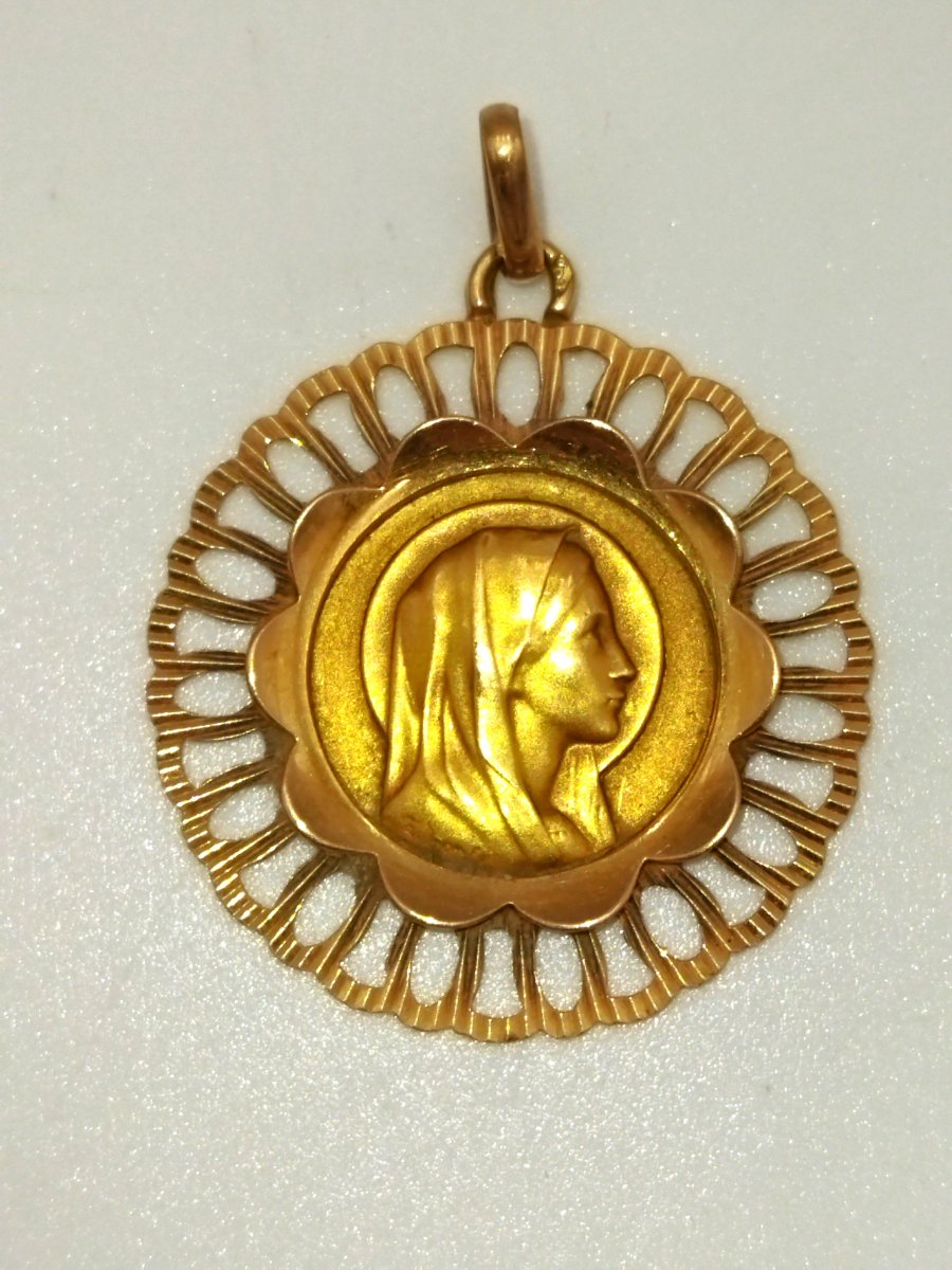 Gold Religious Medal Eagle Head Hallmark Display Item Collection-photo-4