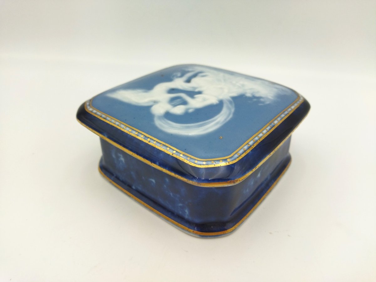Limoges Bonbonniere Enameled Porcelain Mythological Motif-photo-2