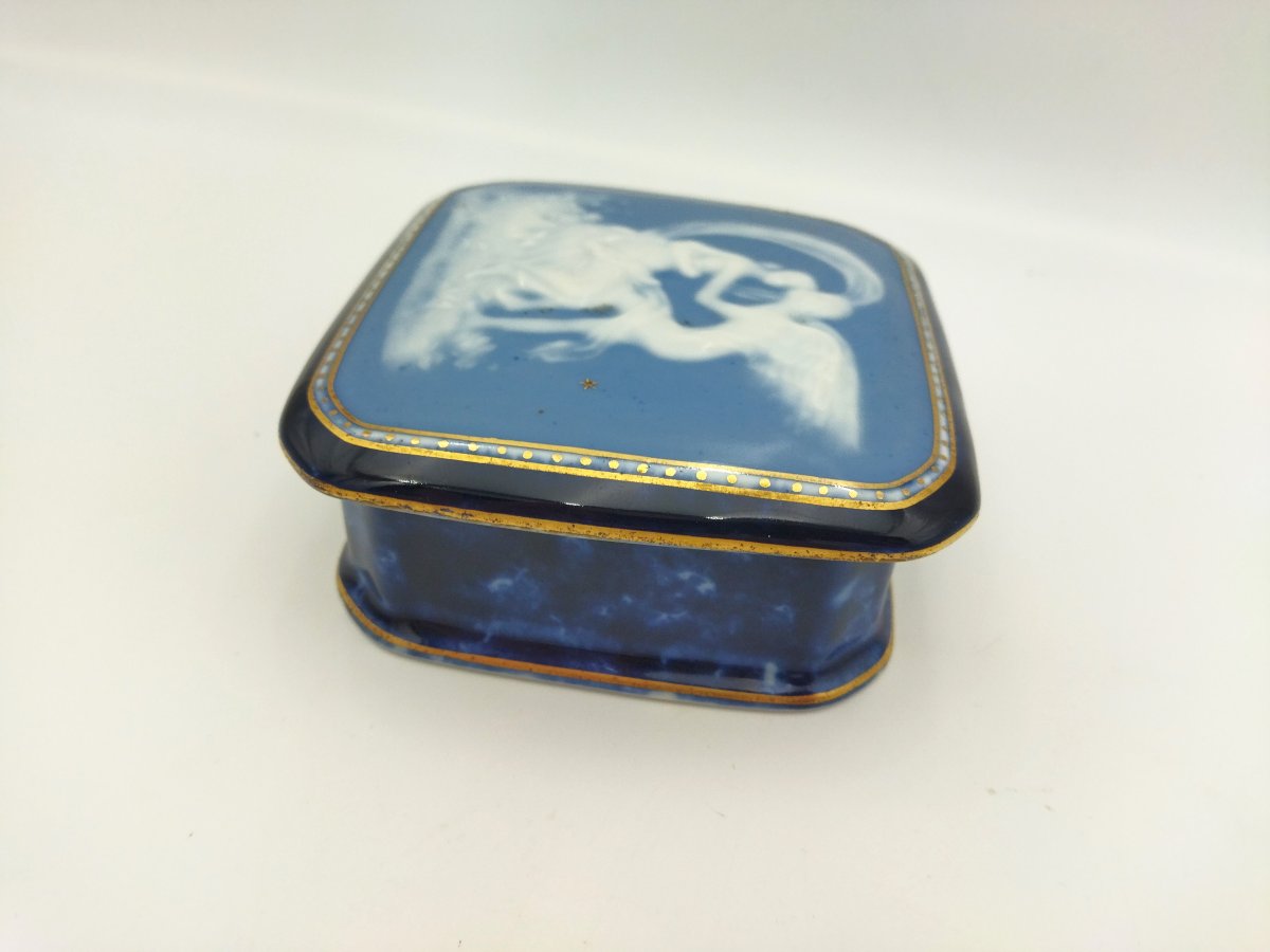 Limoges Bonbonniere Enameled Porcelain Mythological Motif-photo-3