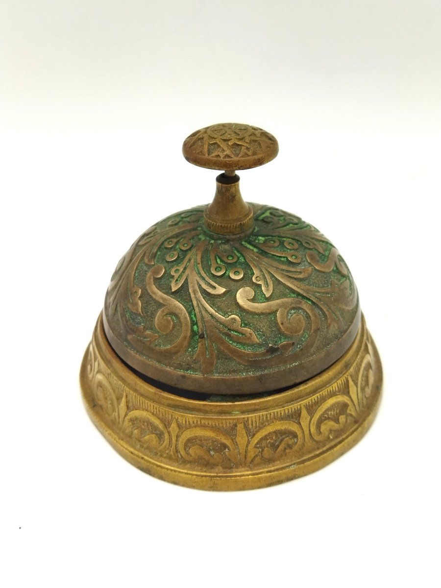Antique Bronze And Brass Table Ringer Display Case Collection-photo-1