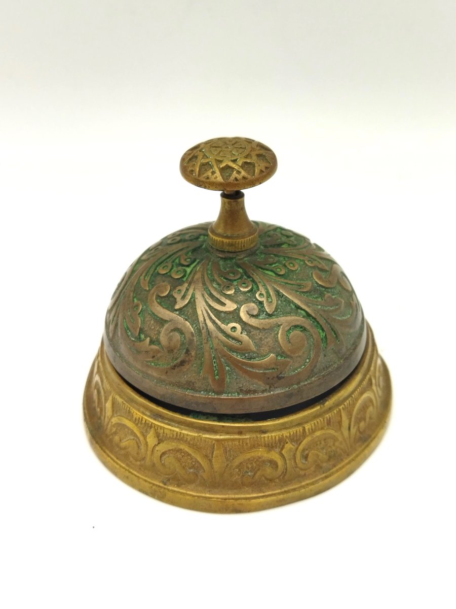 Antique Bronze And Brass Table Ringer Display Case Collection-photo-3