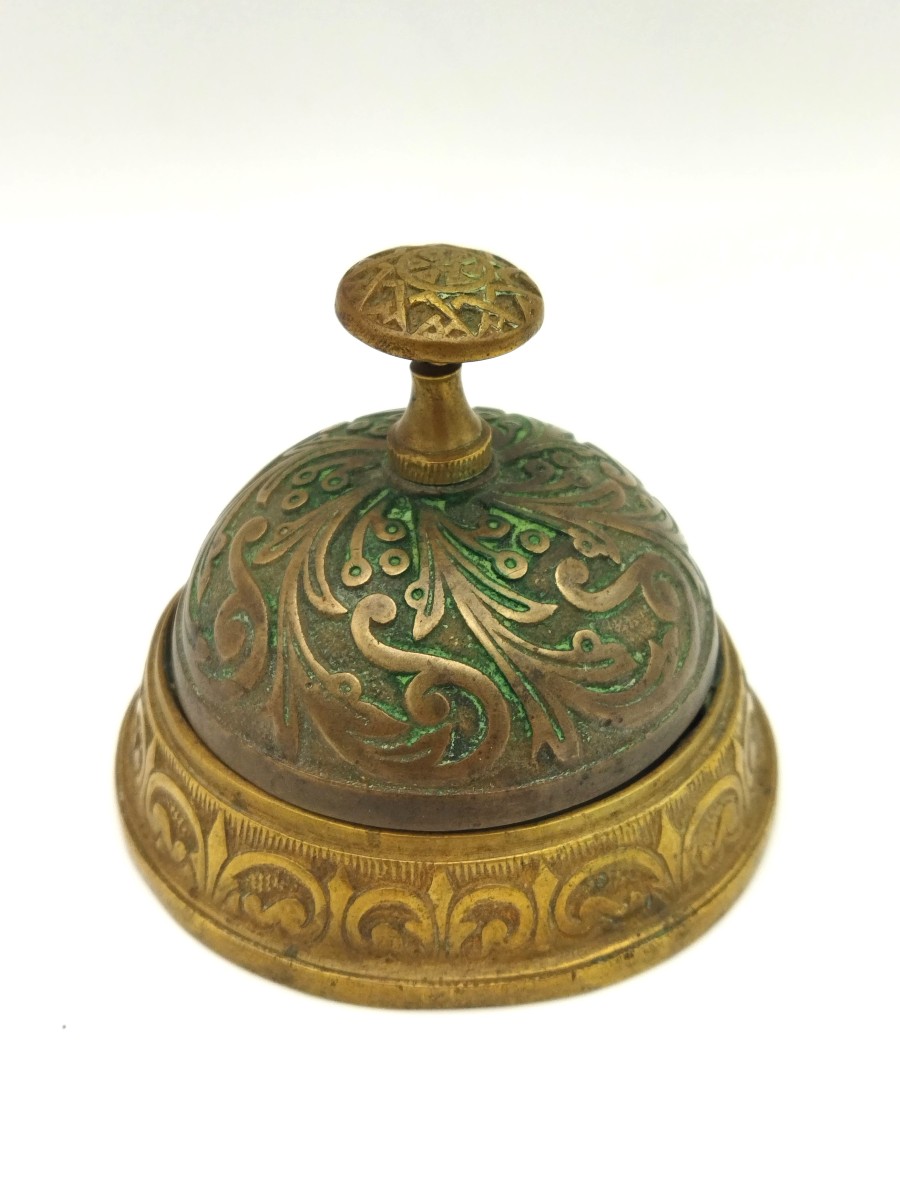 Antique Bronze And Brass Table Ringer Display Case Collection