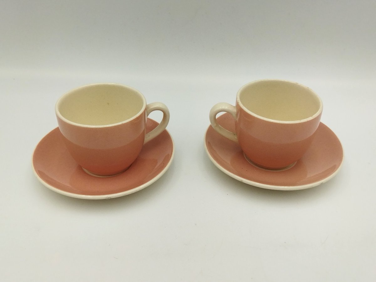 Villeroy & Boch 2 Person Tea Set Pink & Ecru Table Art-photo-3