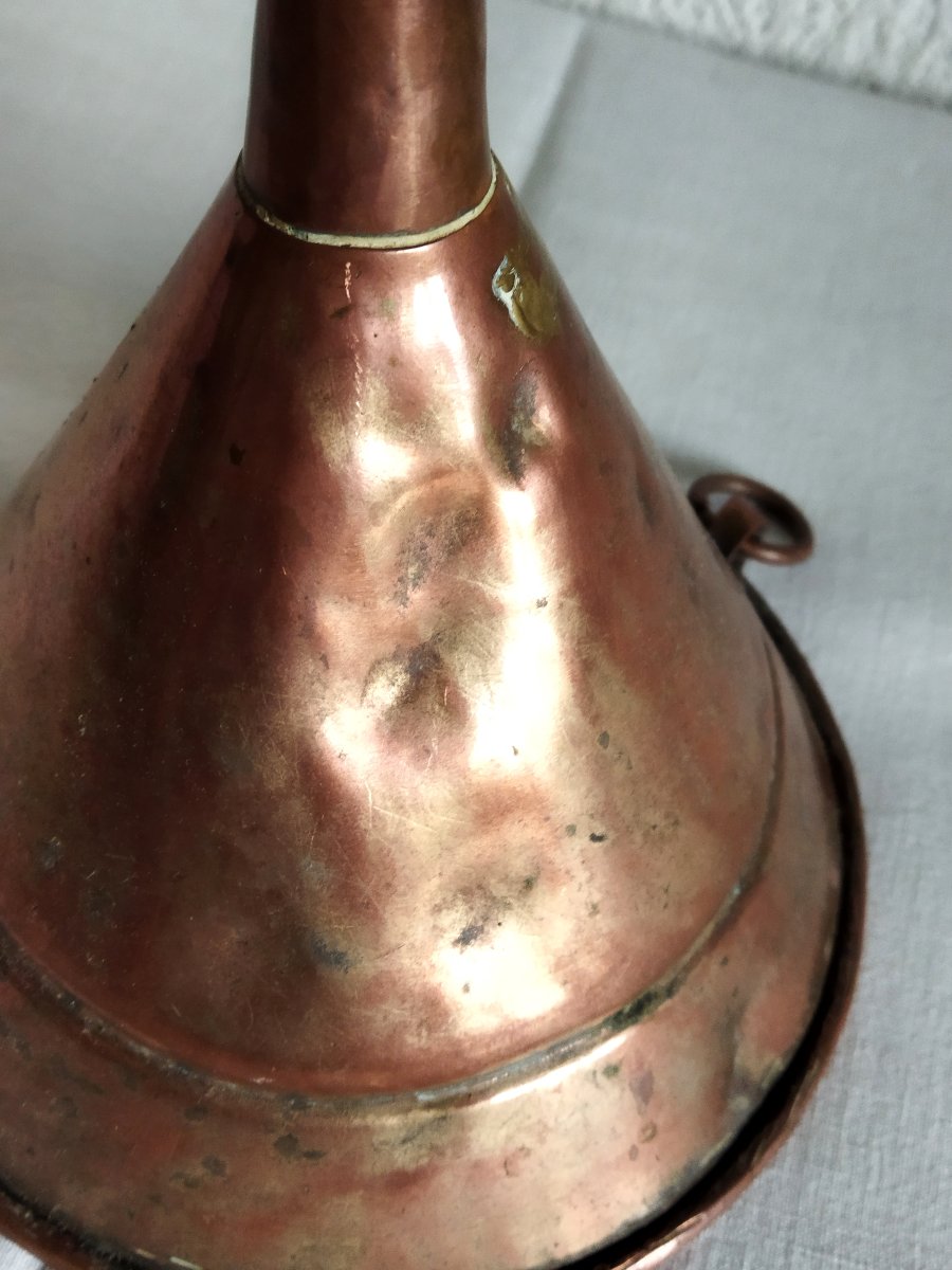 ENTONNOIR EN CUIVRE Ancien Objet Viticole & Culinaire ART POPULAIRE -photo-4