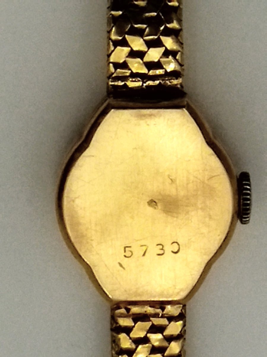 MONTRE Bracelet Ancienne de Femme Fonctionnelle Poinçon OR Tête d'Aigle-photo-1