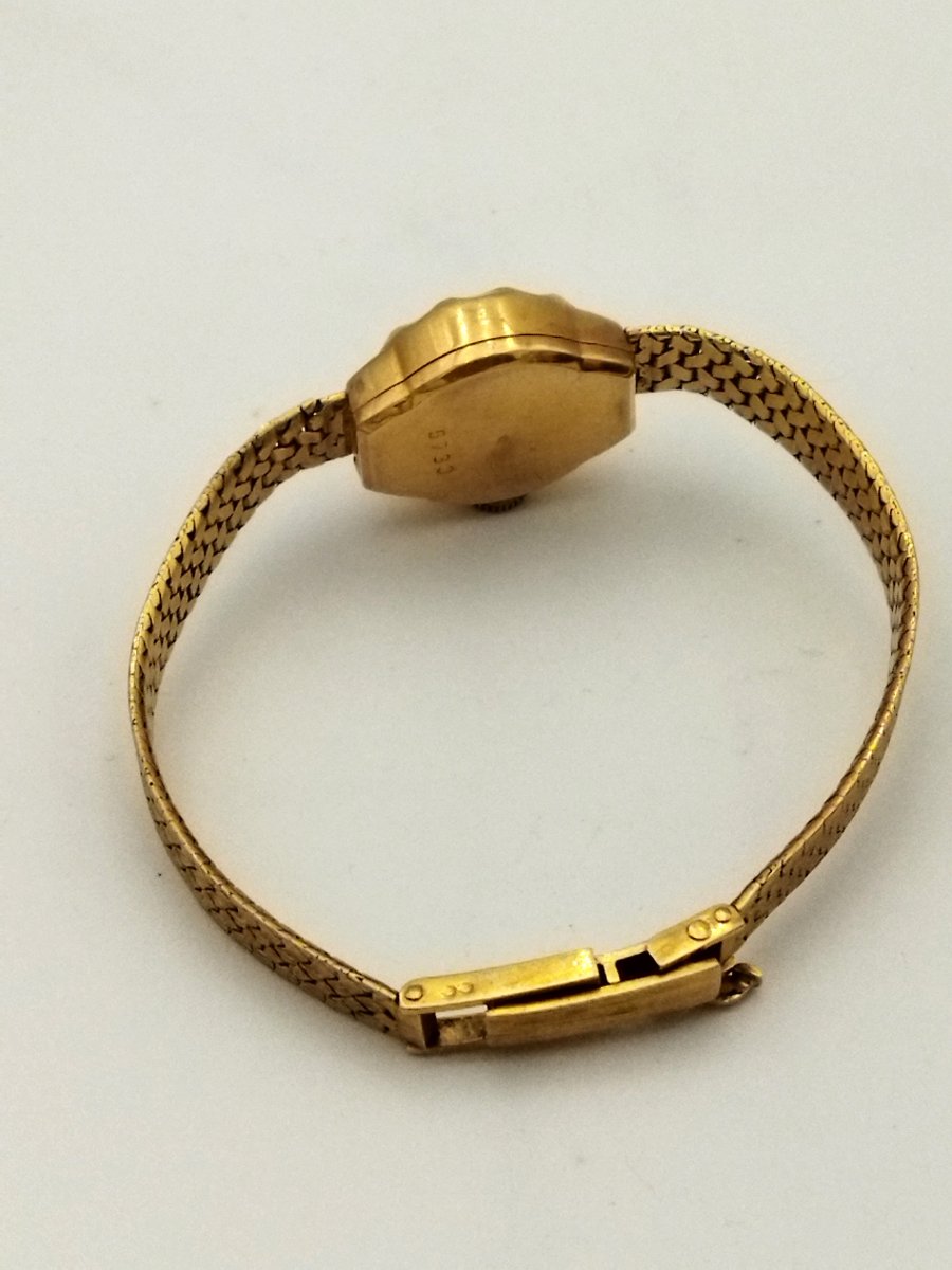 MONTRE Bracelet Ancienne de Femme Fonctionnelle Poinçon OR Tête d'Aigle-photo-7
