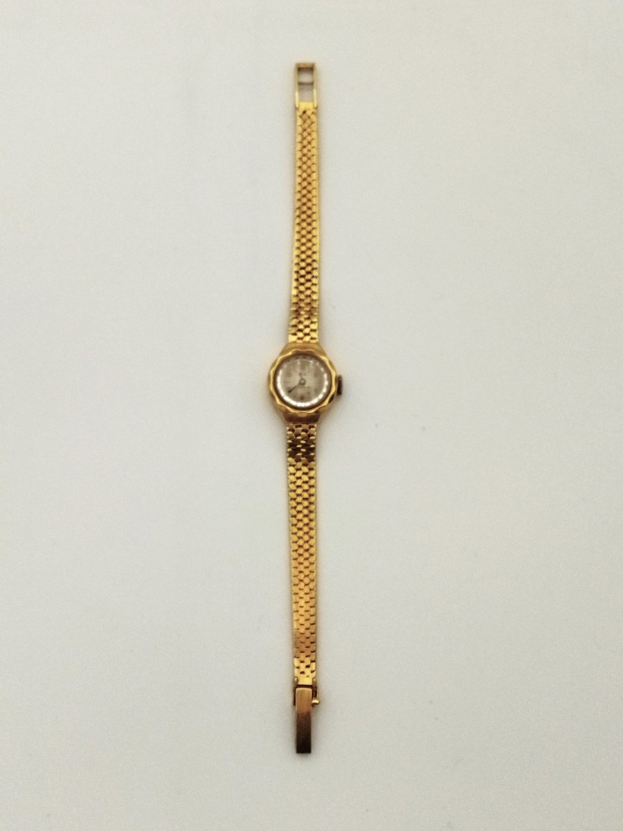 MONTRE Bracelet Ancienne de Femme Fonctionnelle Poinçon OR Tête d'Aigle