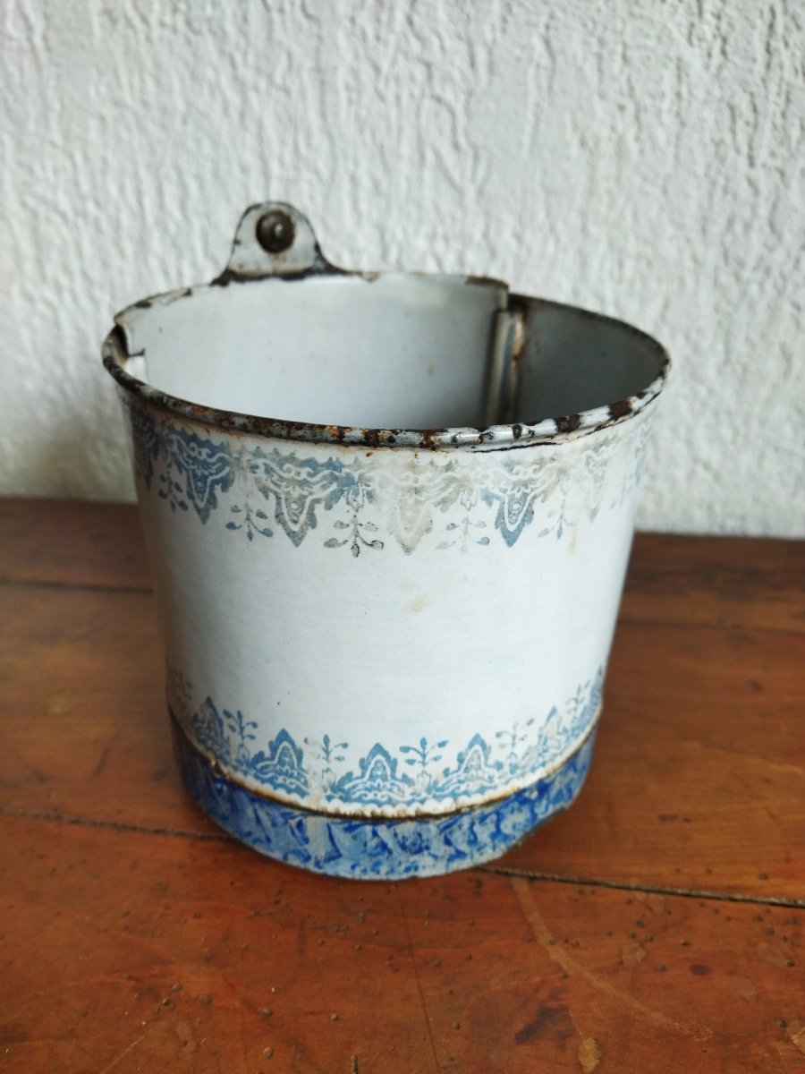 PRESSOIR Culinaire Ancien en Tôle Émaillée et Fonte Art de la Table NAPOLÉON III  -photo-4