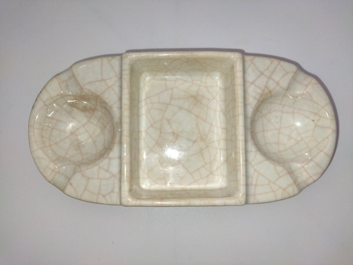 Longwy Vintage Ashtray With Cigarette And Match Dispenser -photo-1