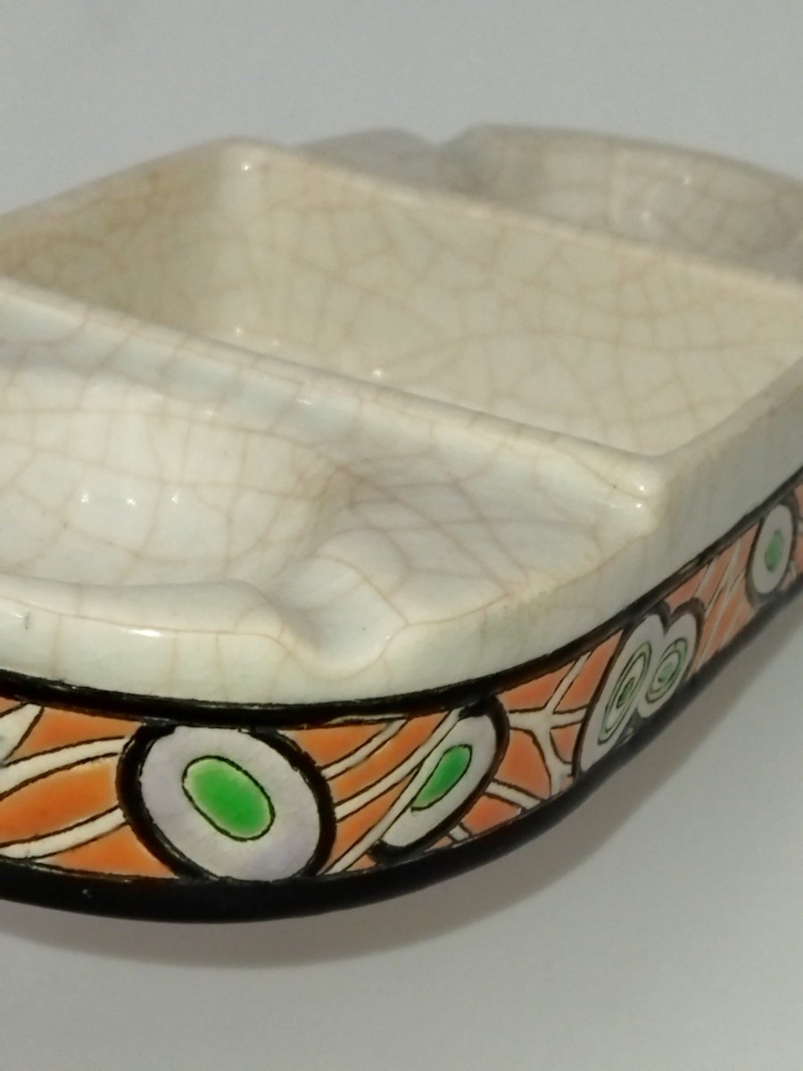 Longwy Vintage Ashtray With Cigarette And Match Dispenser -photo-5