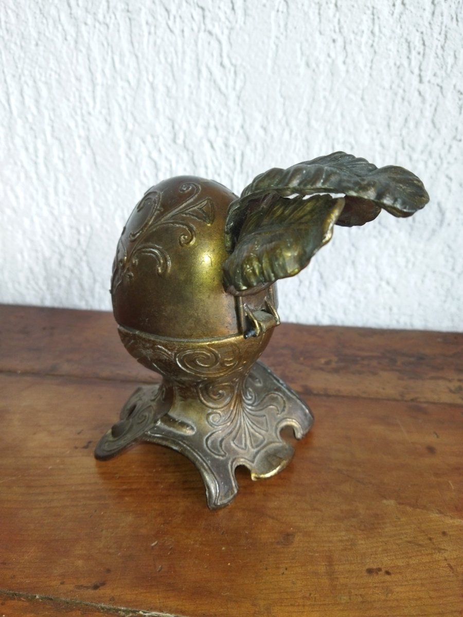Inkwell: Bronze, Helmeted Knight's Head-photo-3