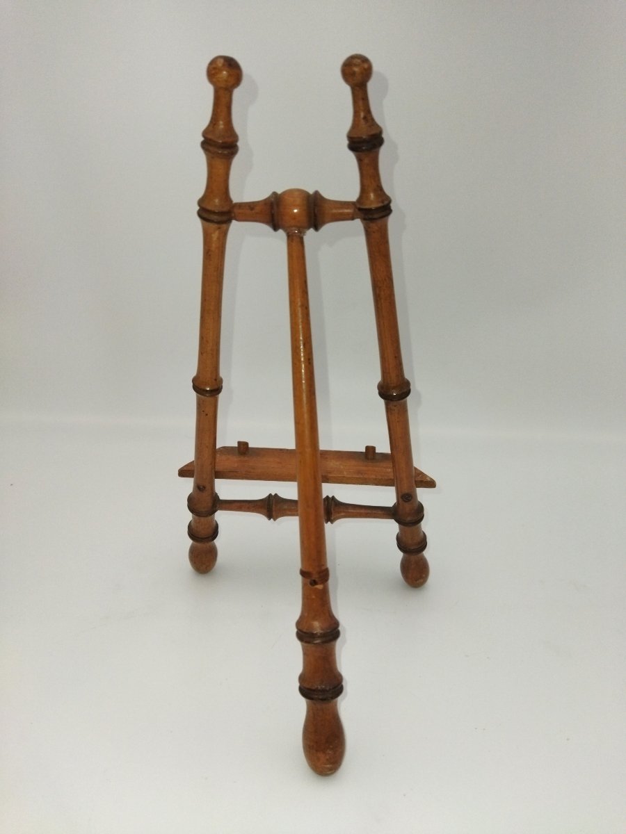 CHEVALET de Présentation Ancien En Bois façon Bambou XIX-photo-3
