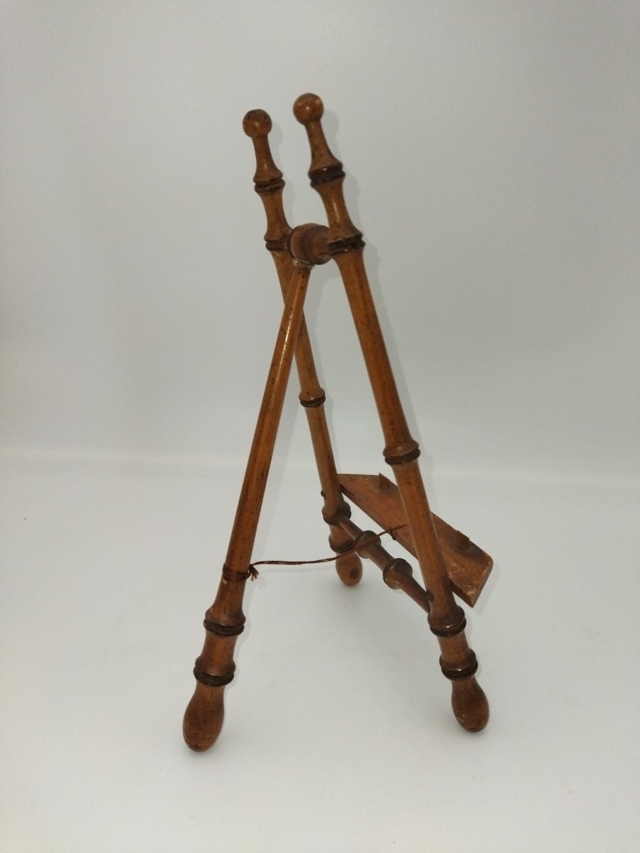 CHEVALET de Présentation Ancien En Bois façon Bambou XIX-photo-4