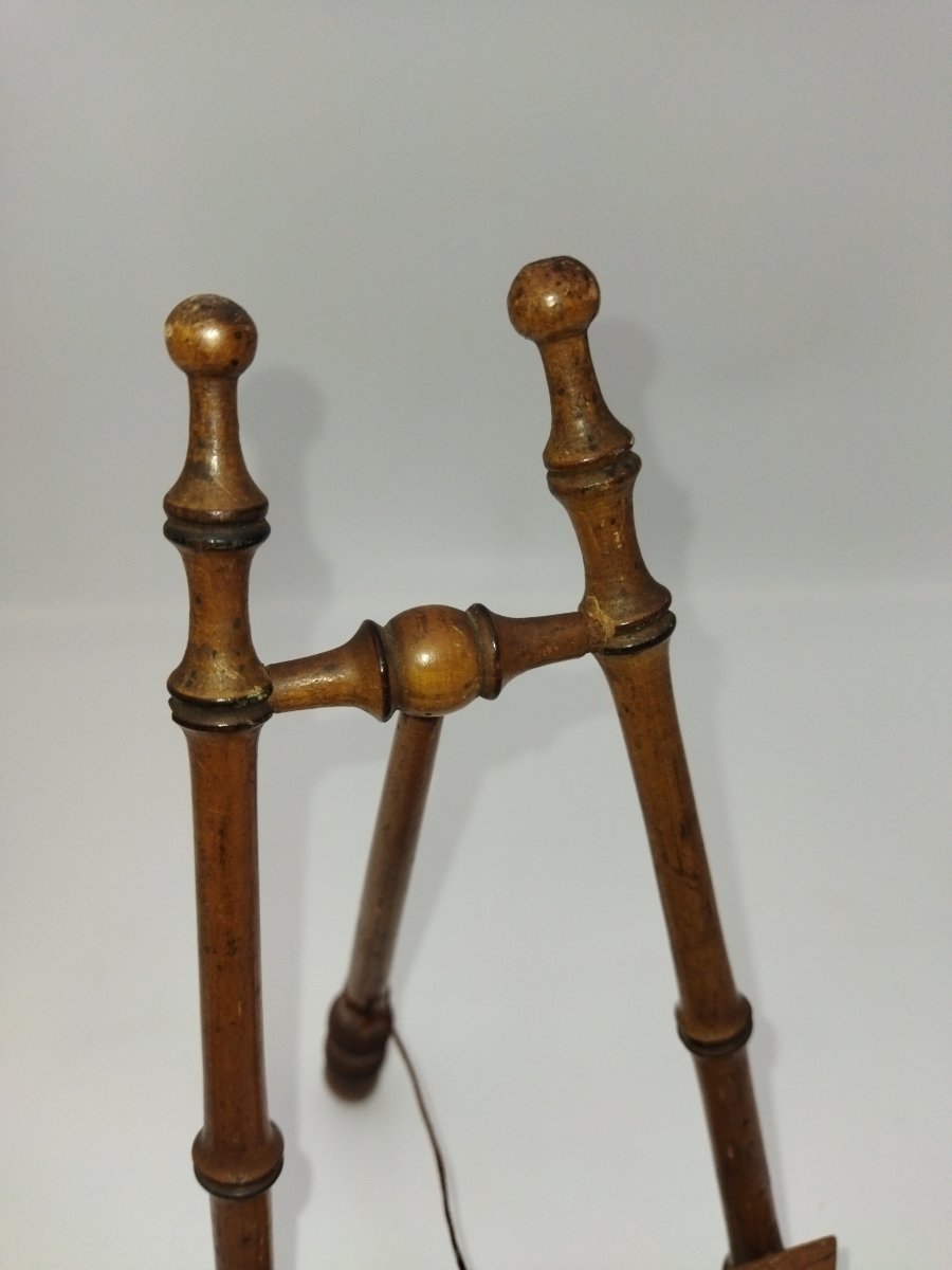 CHEVALET de Présentation Ancien En Bois façon Bambou XIX-photo-2