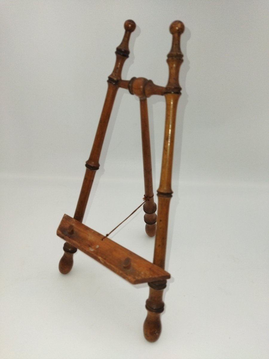 CHEVALET de Présentation Ancien En Bois façon Bambou XIX-photo-3