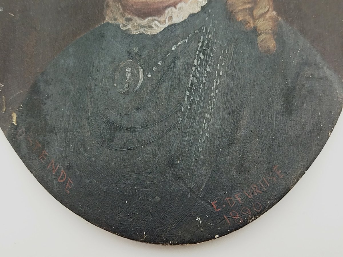 Portrait Of A Woman, 10x14 Cm, Oval Wood Panel, 1890-photo-5