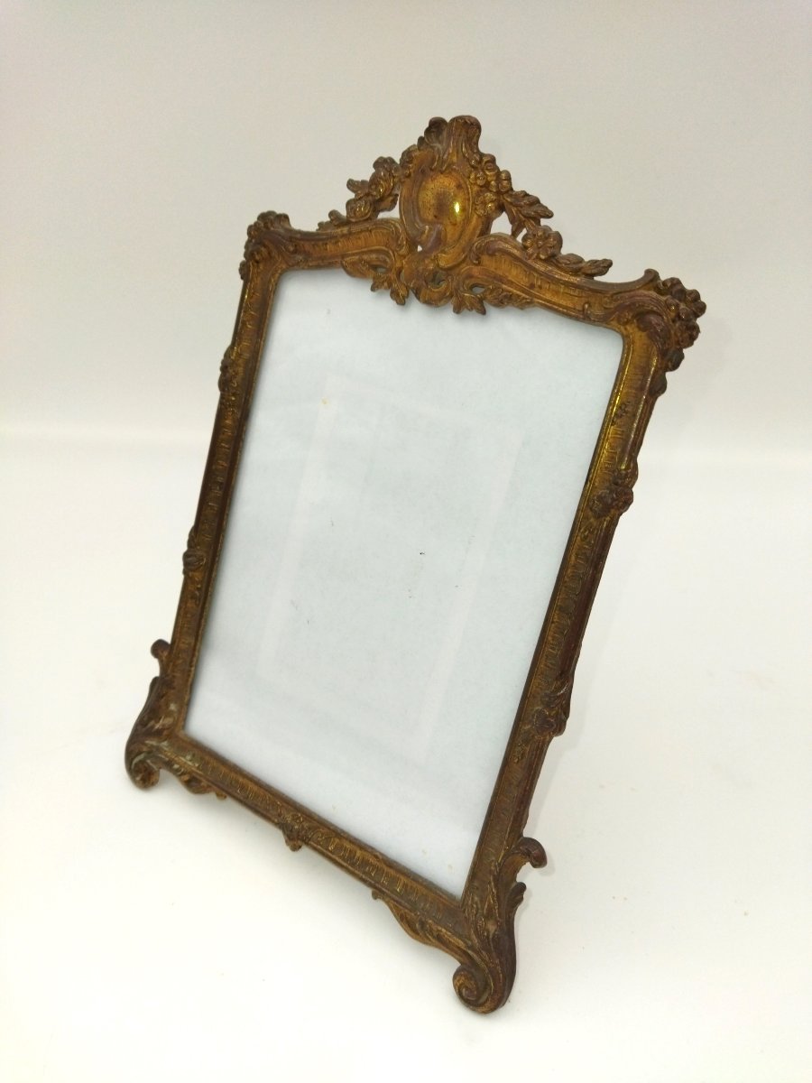PORTE-PHOTO Ancien a Poser Cadre en Laiton Style LOUIS XV-photo-2