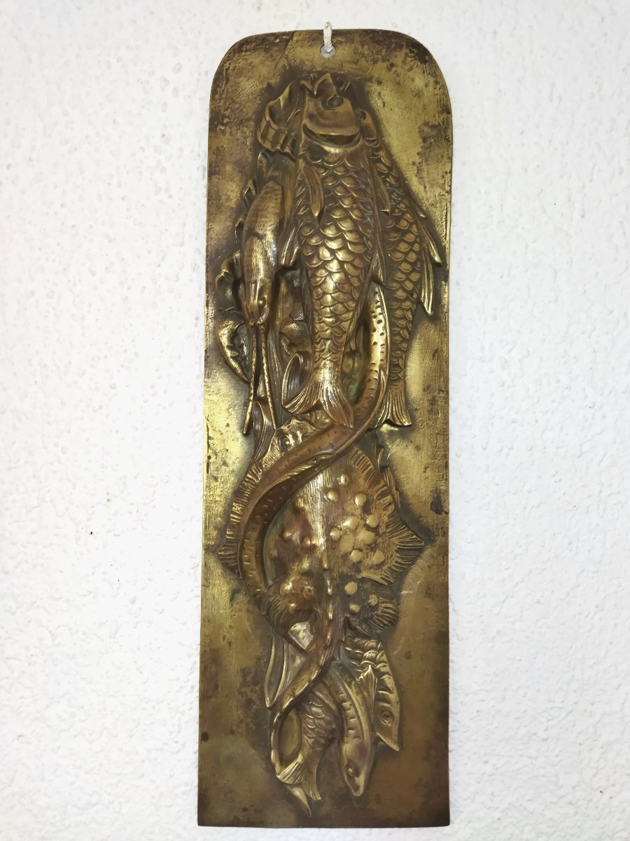 Bronze Sculpture: Still Life—trophy Of Shellfish, Fish, And Lobster—collection
