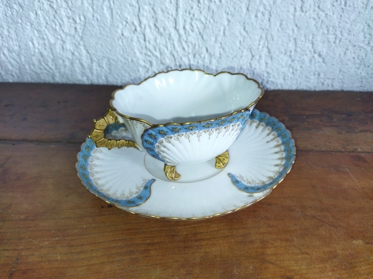 Jpl Oblong Porcelain Cup And Shell-shaped Saucer-photo-3