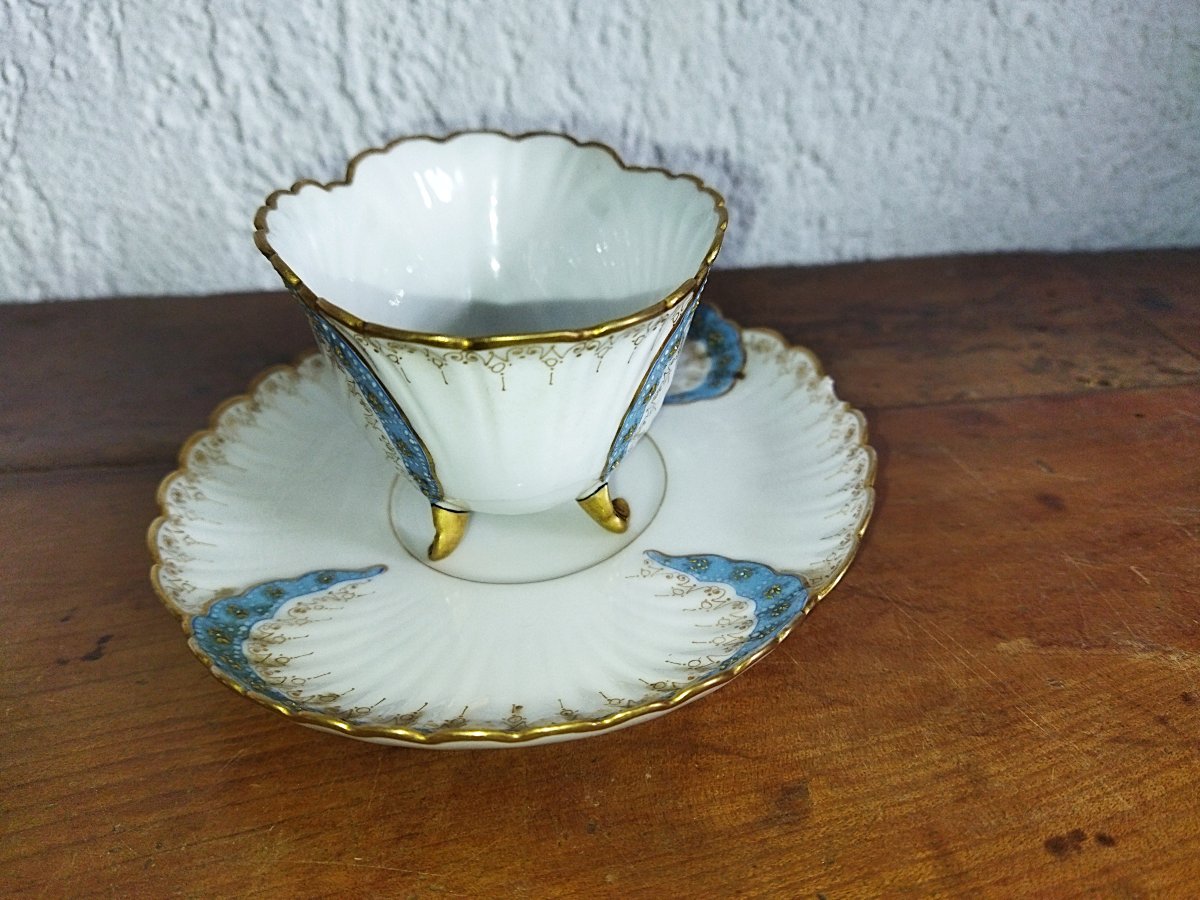 Jpl Oblong Porcelain Cup And Shell-shaped Saucer-photo-4