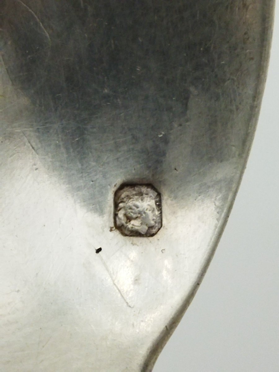 MINERVE Ier Titre Paire de Couverts en Argent Massif Fin XIX ART NOUVEAU-photo-7