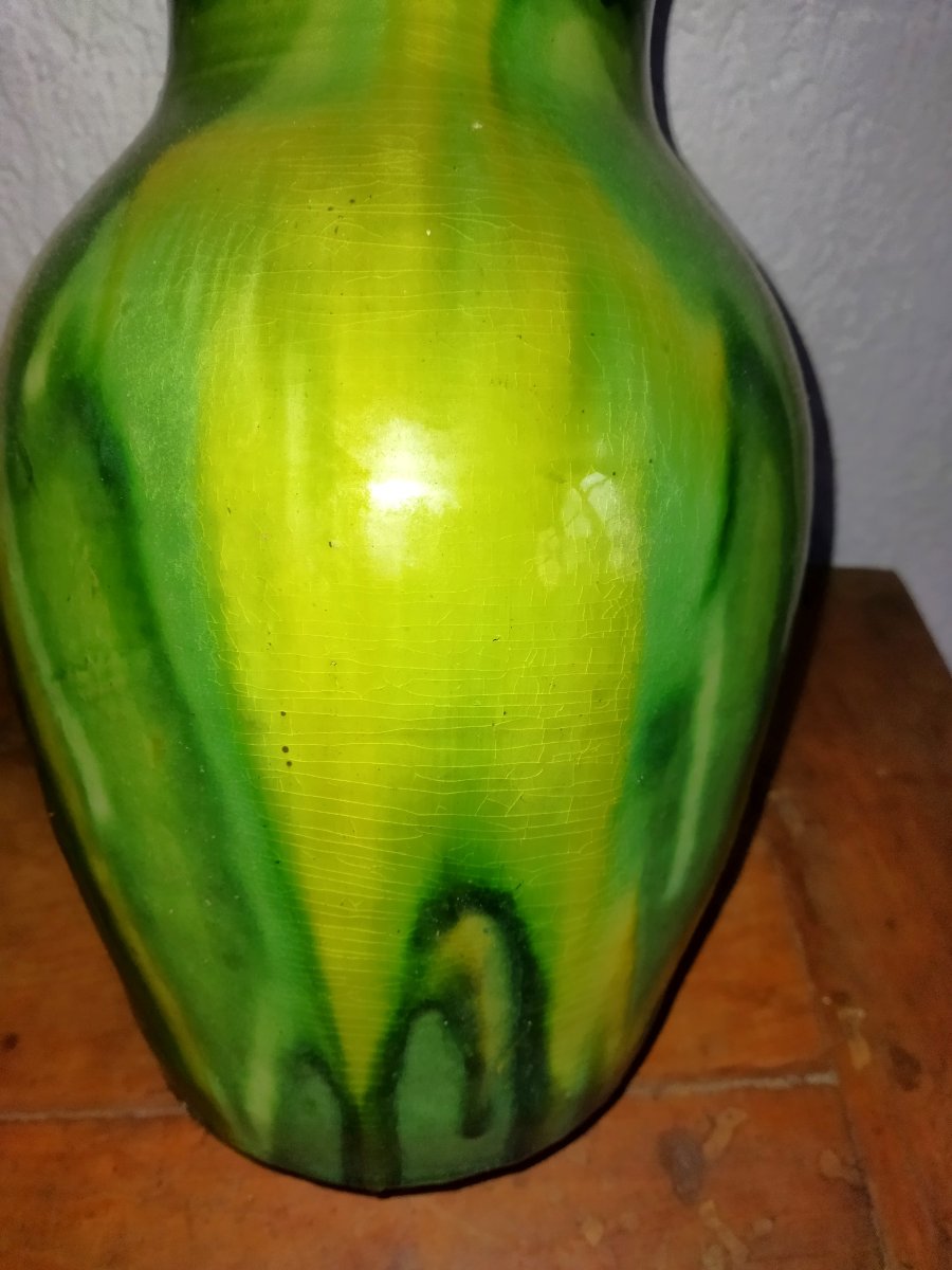 PAIRE DE VASES Terre cuite Vernissée Artisanat d'Art Sud-Est France VALLAURIS  COLLECTION-photo-2