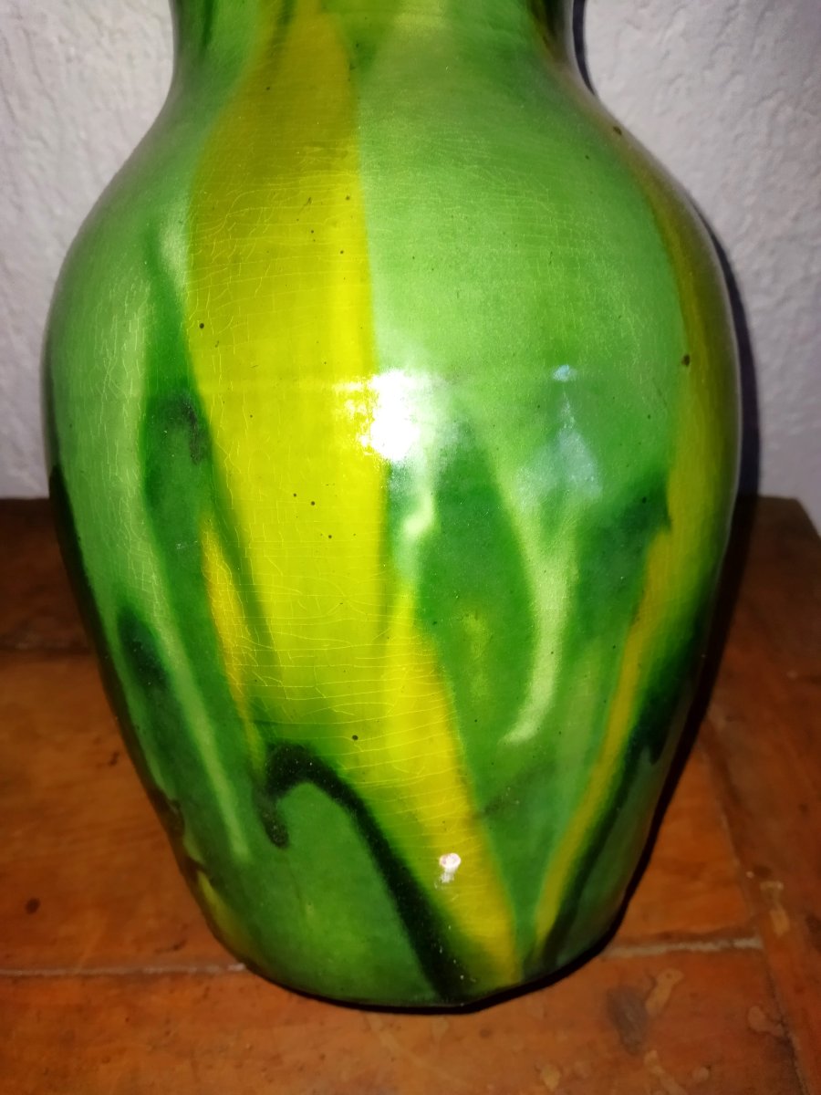 PAIRE DE VASES Terre cuite Vernissée Artisanat d'Art Sud-Est France VALLAURIS  COLLECTION-photo-3