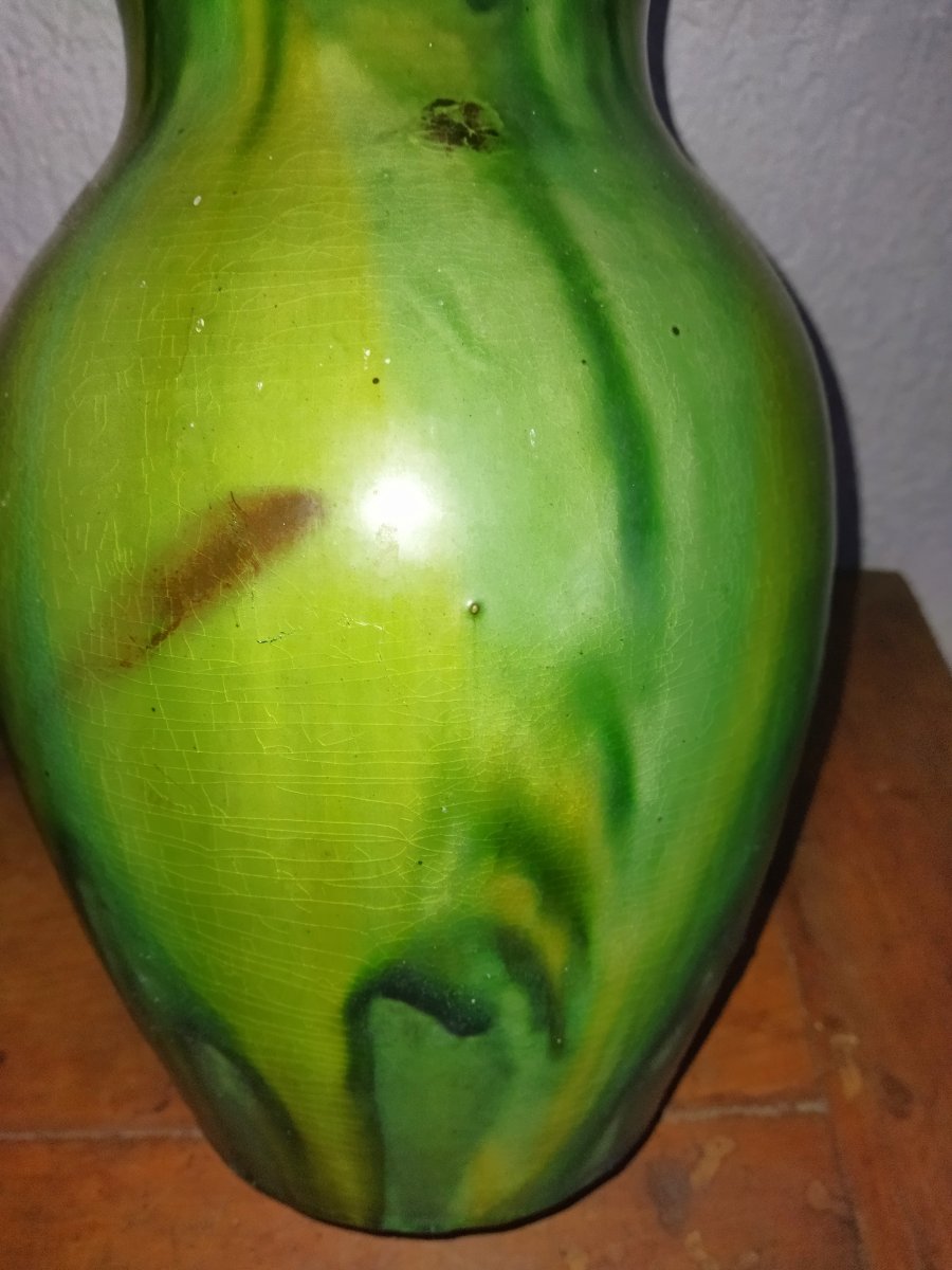 PAIRE DE VASES Terre cuite Vernissée Artisanat d'Art Sud-Est France VALLAURIS  COLLECTION-photo-4