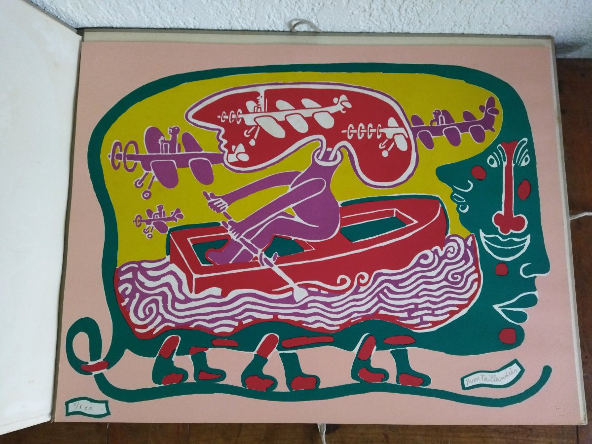 Yvon Taillandier Land Painter, Sculptor, Case Containing 5 Lithographs, Artist's Proofs, Collection-photo-4