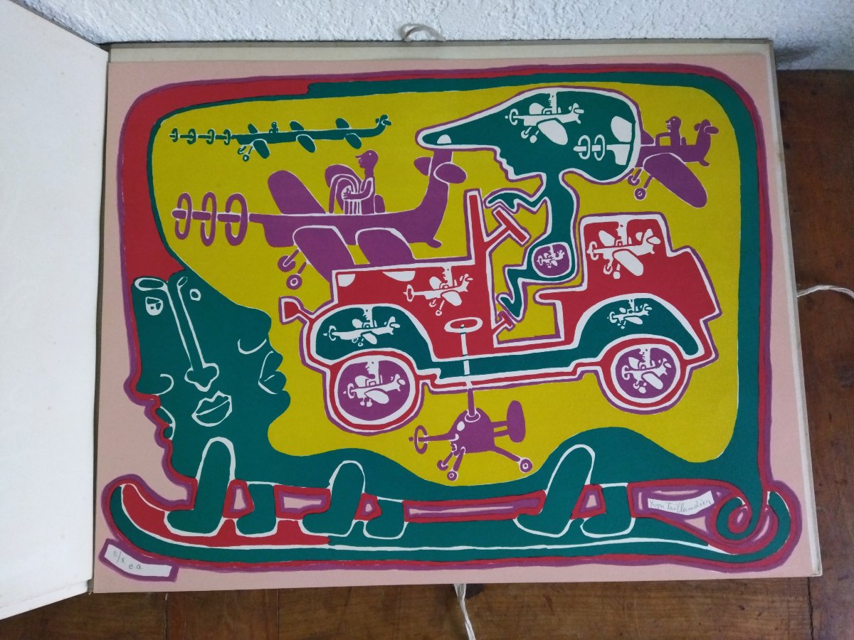 Yvon Taillandier Land Painter, Sculptor, Case Containing 5 Lithographs, Artist's Proofs, Collection-photo-6