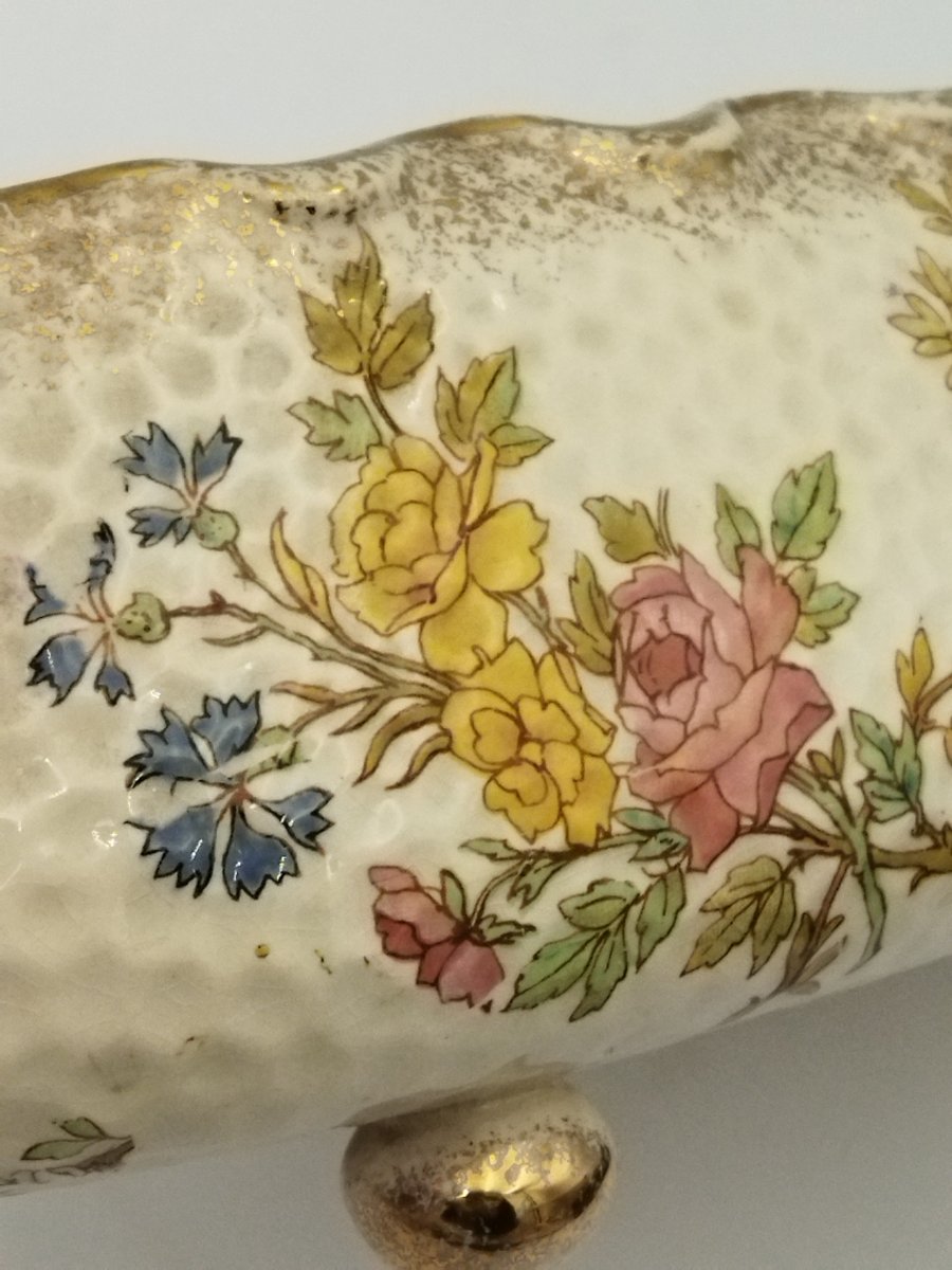 Table Centerpiece: Antique Earthenware Planter—louis XV Sarreguemines Model-photo-6