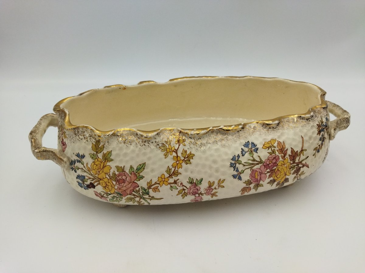 Table Centerpiece: Antique Earthenware Planter—louis XV Sarreguemines Model