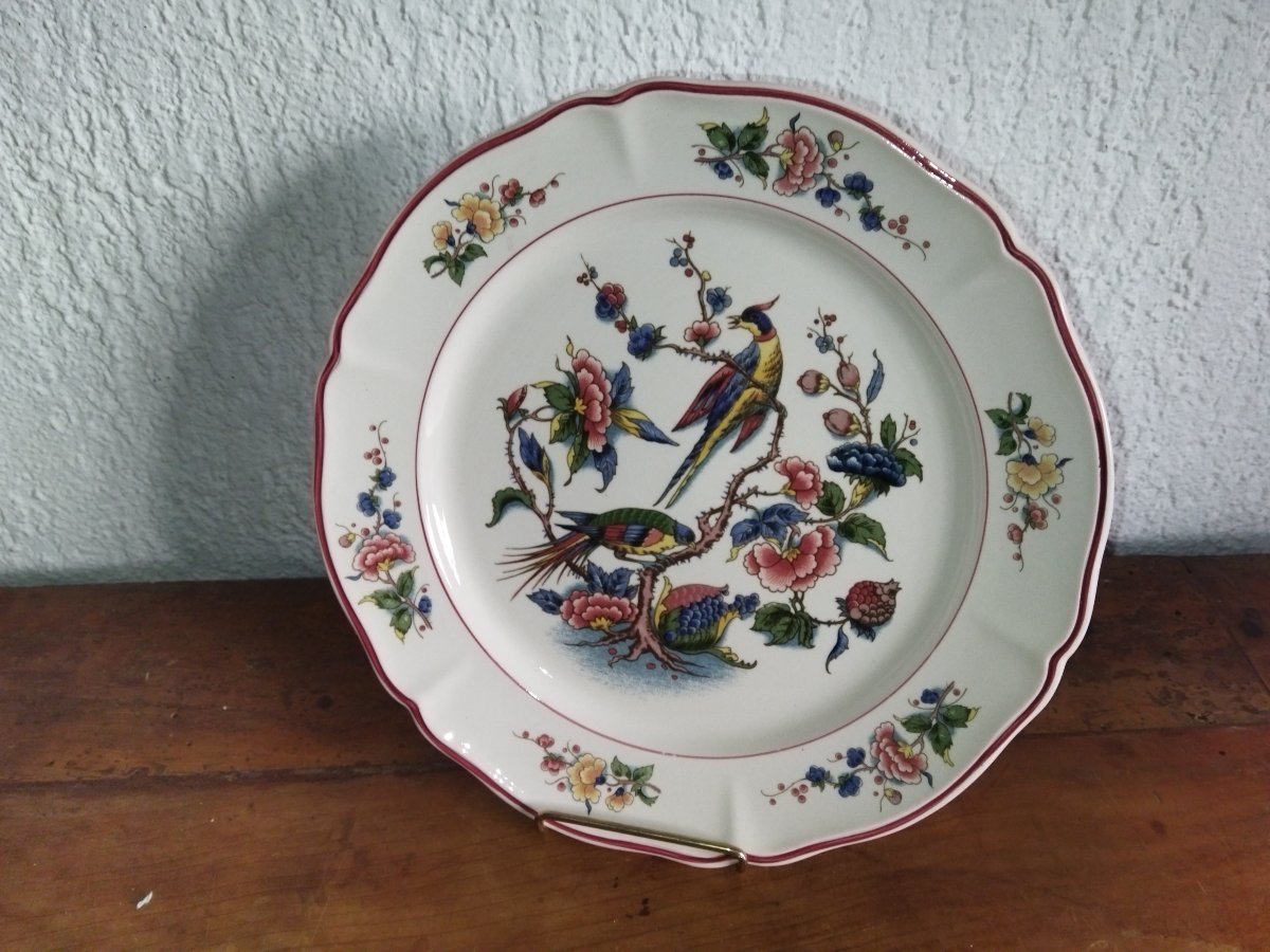 Villeroy & Boch "phoenix" Set Of 24 Dinner Plates With Bird And Flower Design, 25 Cm-photo-7