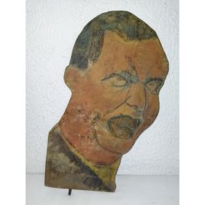 TITO Yougoslavie Guerre mondiale Panneau Forain en Bois polychrome Art Populaire Curiosité 