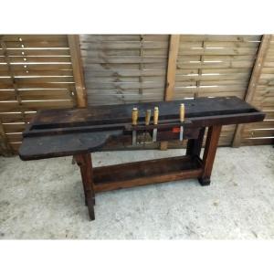 ETABLI ancien Bois massif Menuisier Ebéniste Déco  Console Loft Atelier