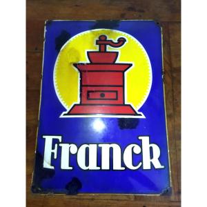 PLAQUE EMAILLEE "FRANCK" Production Roumanie Moulin Poivre/Café 1930/1940 COLLECTION
