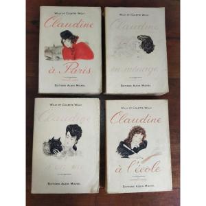 CURIOSA "CLAUDINE..." Illustrations Georges LEPAPE 1930/1931 Willy & Colette Willy 4 TOMES