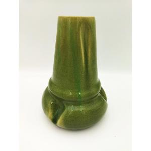 CLÉMENT MASSIER VALLAURIS GOLF JUAN ART DÉCO Vase Faience Verte Vernissée COLLECTION