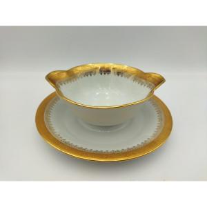 Limoges Unic Sauce Board Gilded Porcelain Tableware