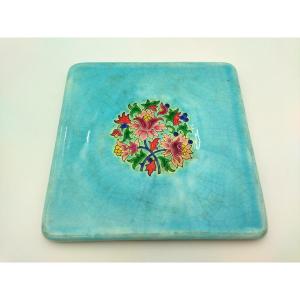 Longwy Cloisonné Floral Trivet
