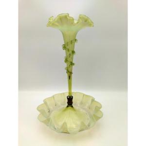 MURANO Centre de Table en Verre soufflé Tulipier Soliflore ART NOUVEAU XIX 