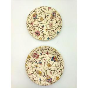Nimy Royal & Imperial Manufactory 2 Plates Multicolored Floral Decoration Collection