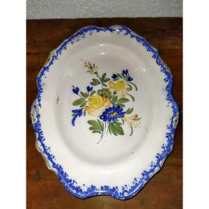 Regional Earthenware Oval Serving Platter With Floral Motifs Collection