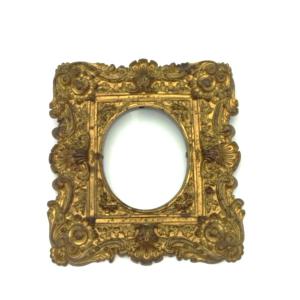 Antique Wall-mounted Photo Frame, Solid Bronze And Gilt, Louis XV Style