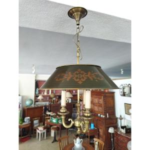 SUSPENSION LUSTRE EN TOLE Peinte 3 Bras de Lumière Style Bouillote