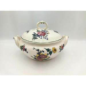 VILLEROY & BOCH   Soupière en Faience Allemande à Décor Floral Polychrome