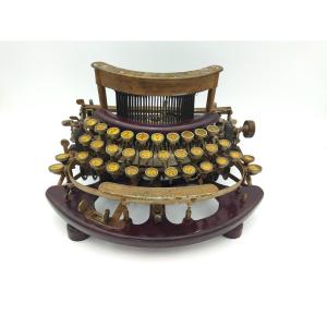 Typo Manufrance Antique Enameled Cast Iron Writing Machine Early XX Collection