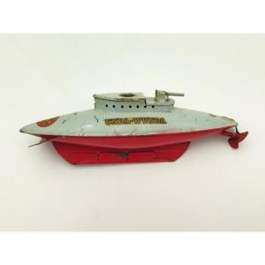 Sutcliffe Unda-wunda Antique Sheet Metal Toy Submarine English Manufacture Collection