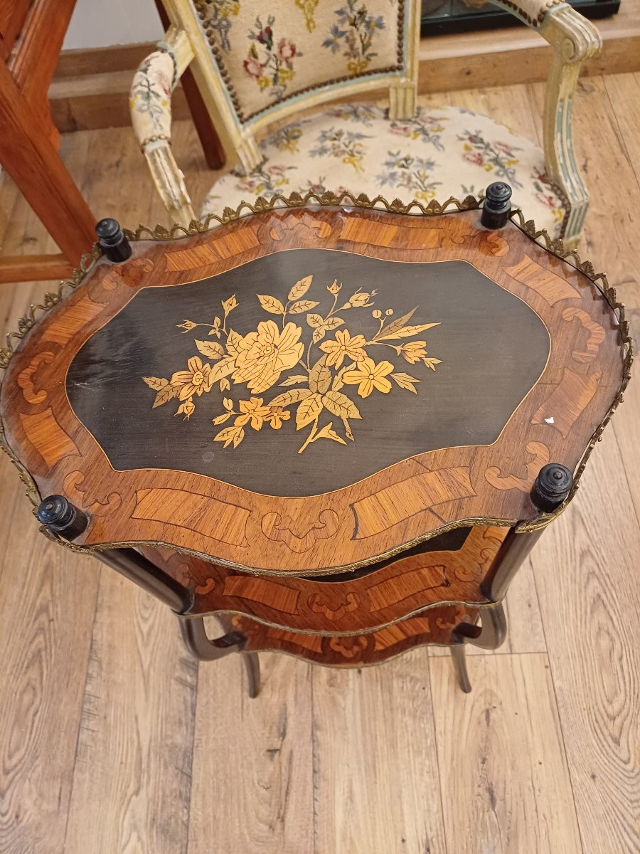 Napoleon III Style Three-tiered Side Table-photo-2