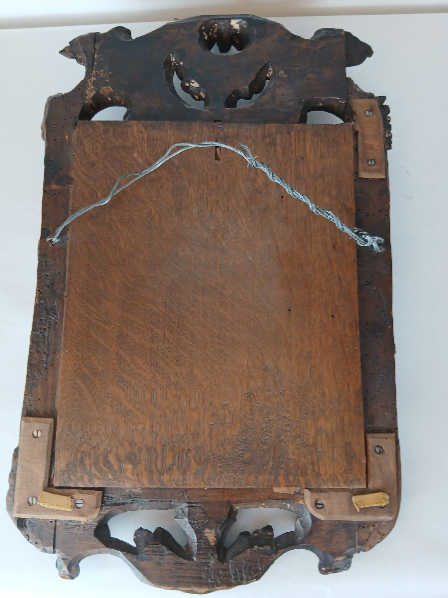 19th Century Carved Wooden Mirror From Liège Style -photo-4
